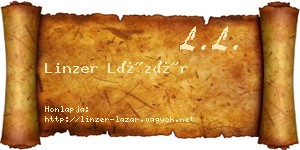 Linzer Lázár névjegykártya